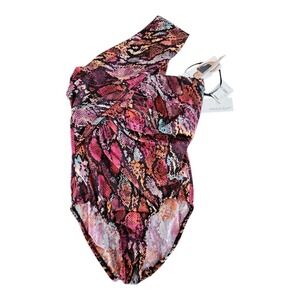 NEW MAGICSUIT 'Queen Cobra Goddess' One Shoulder 1-Piece Swimsuit Size 8 Slimmer